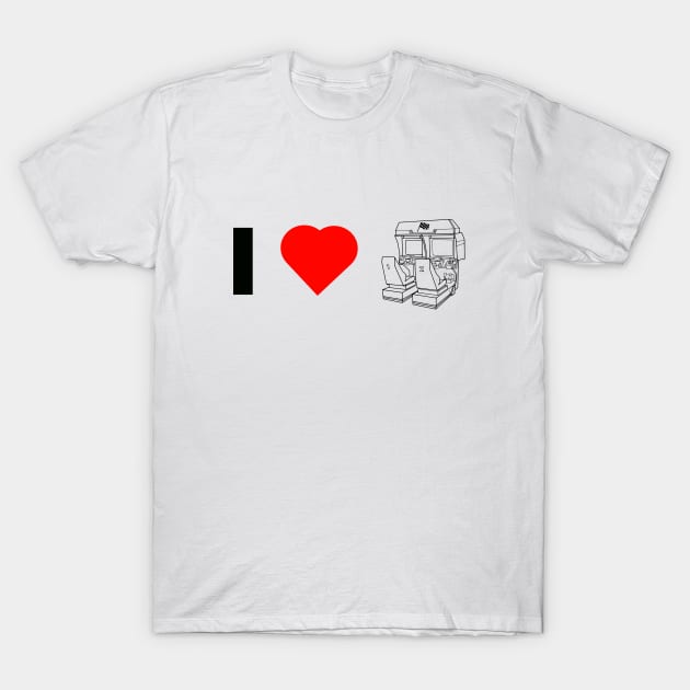 I 'Heart' Arcades -Sitdown Racer Edition T-Shirt by arcadeheroes